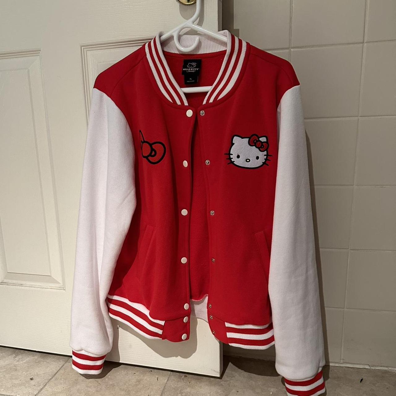 hello kitty red sanrio varsity jacket, super cute... Depop