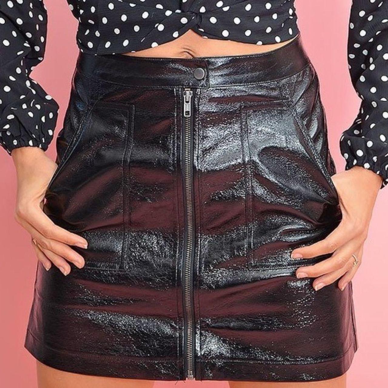 Textured faux clearance leather mini skirt