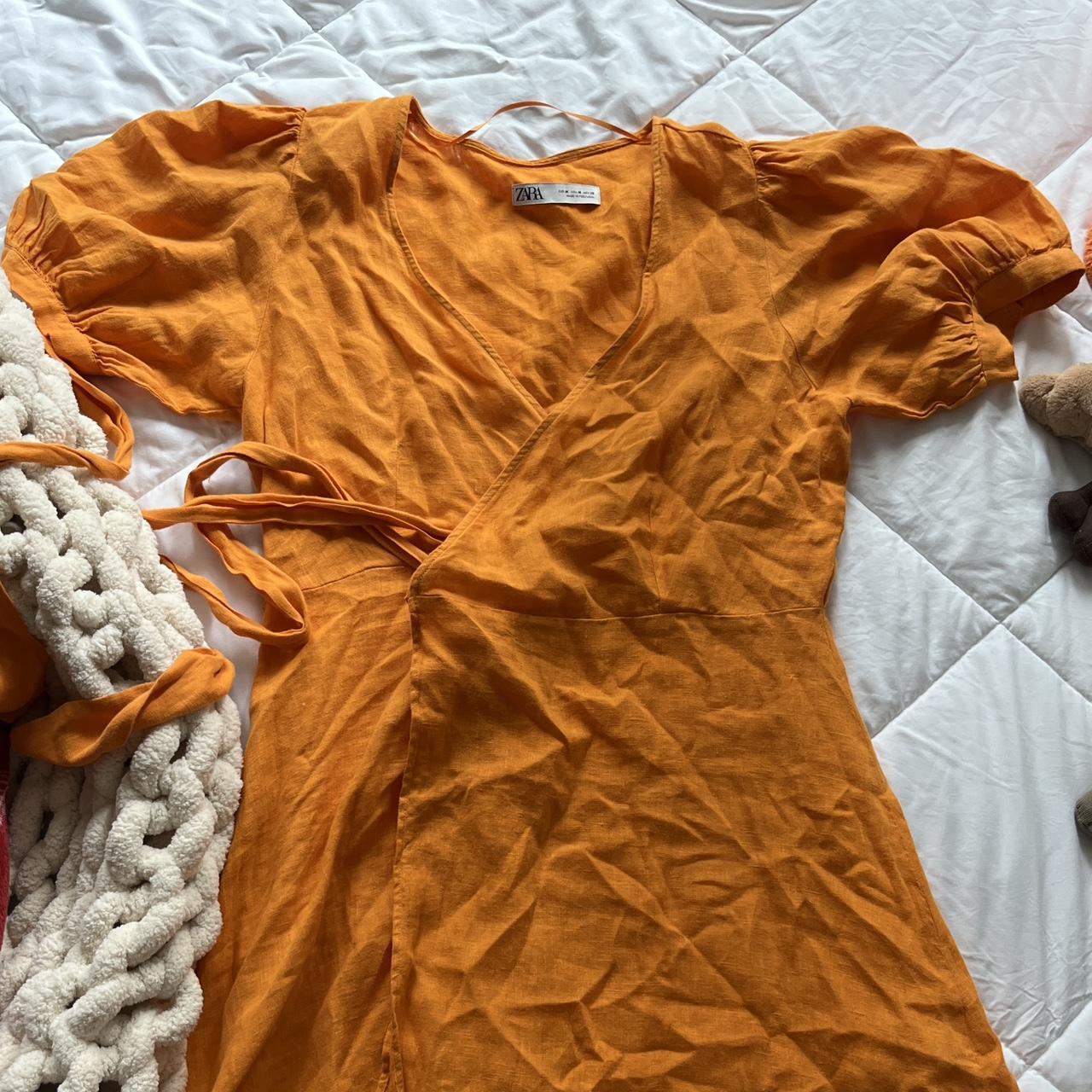 Zara orange wrap top dress