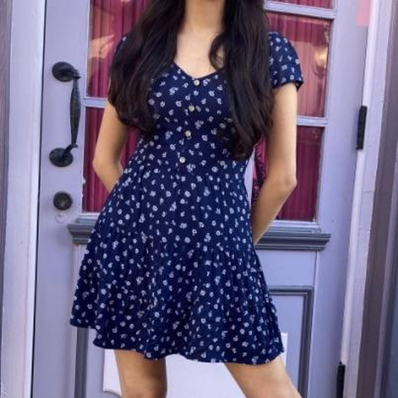 Hollister Navy Floral Dress, Perfect for spring or