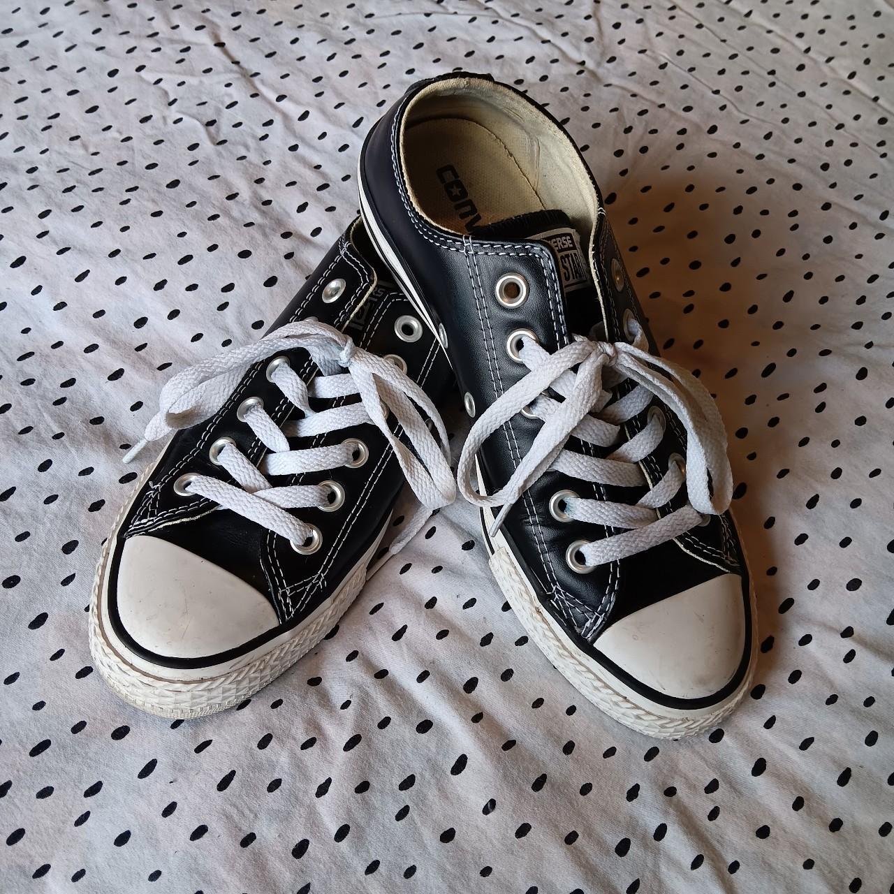 Black leather converse size 4.5 best sale