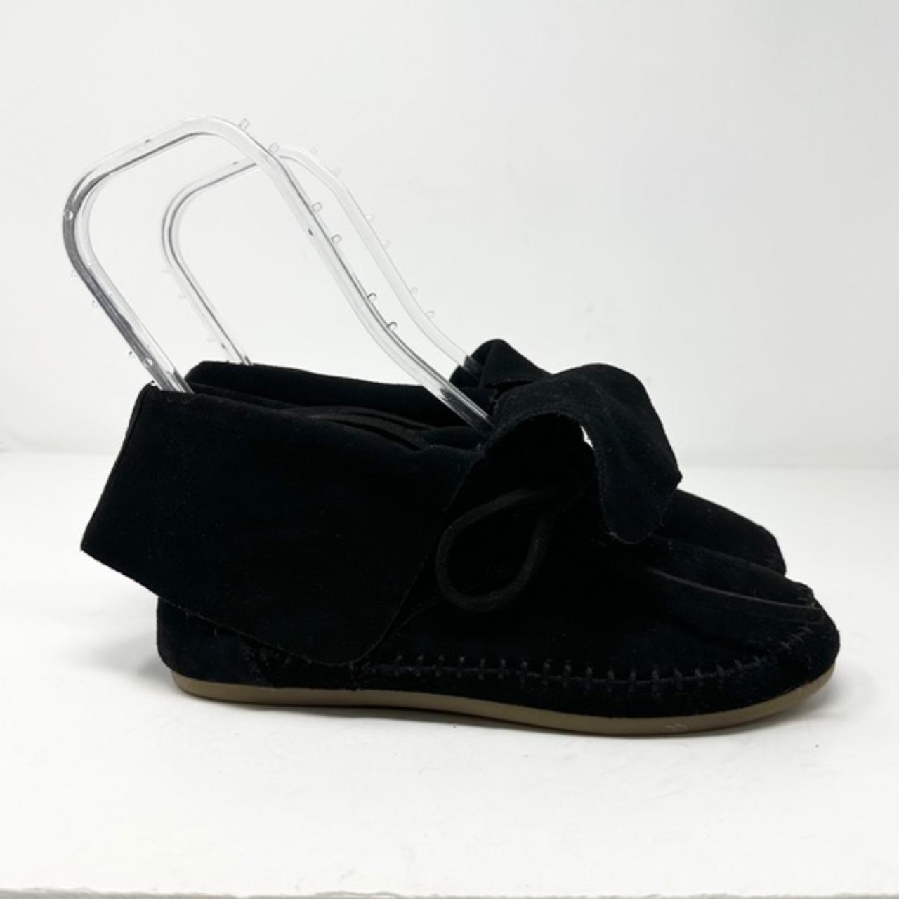 Toms Zahara Suede Leather Moccasin Boots Black