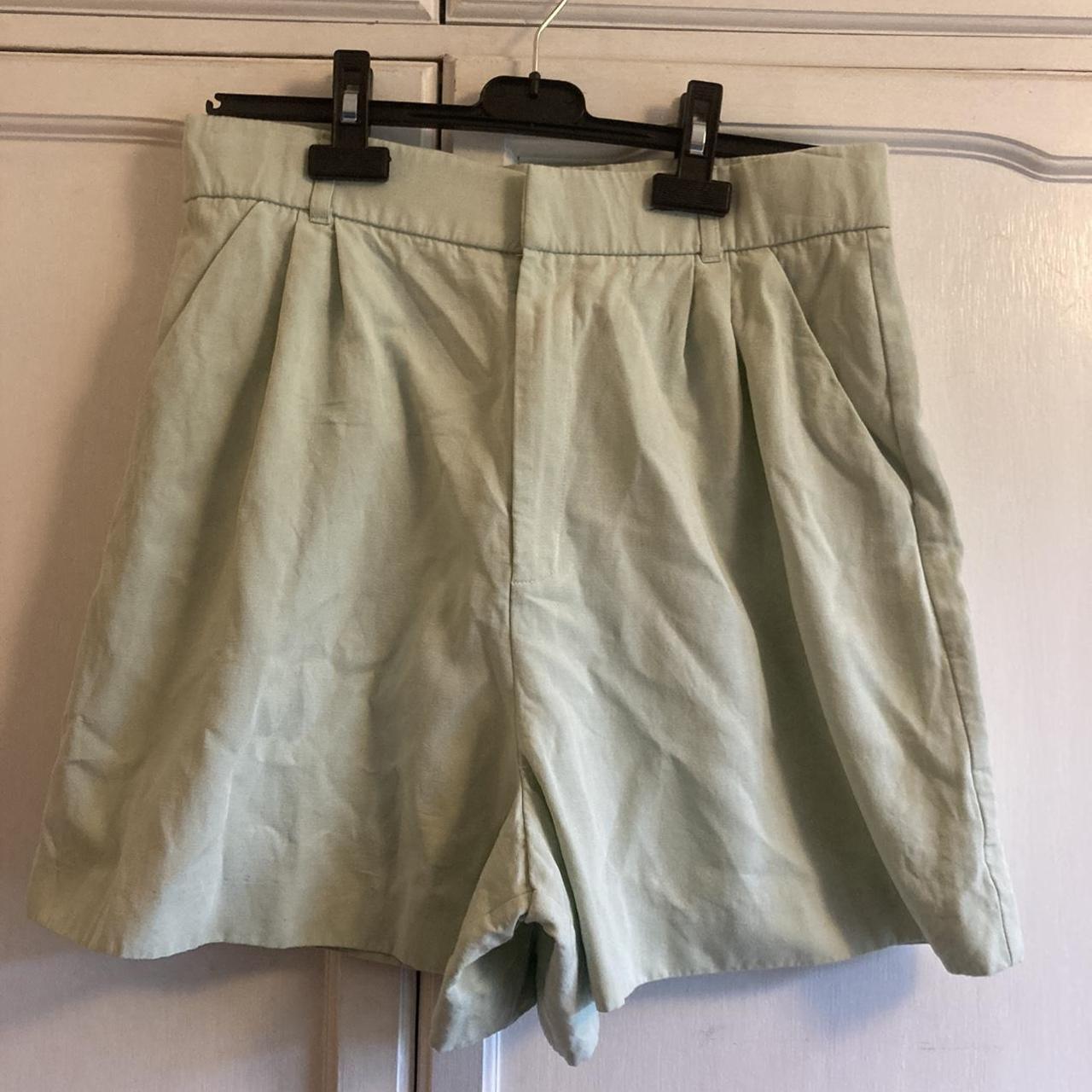 Zara Women's Blue and Green Shorts | Depop