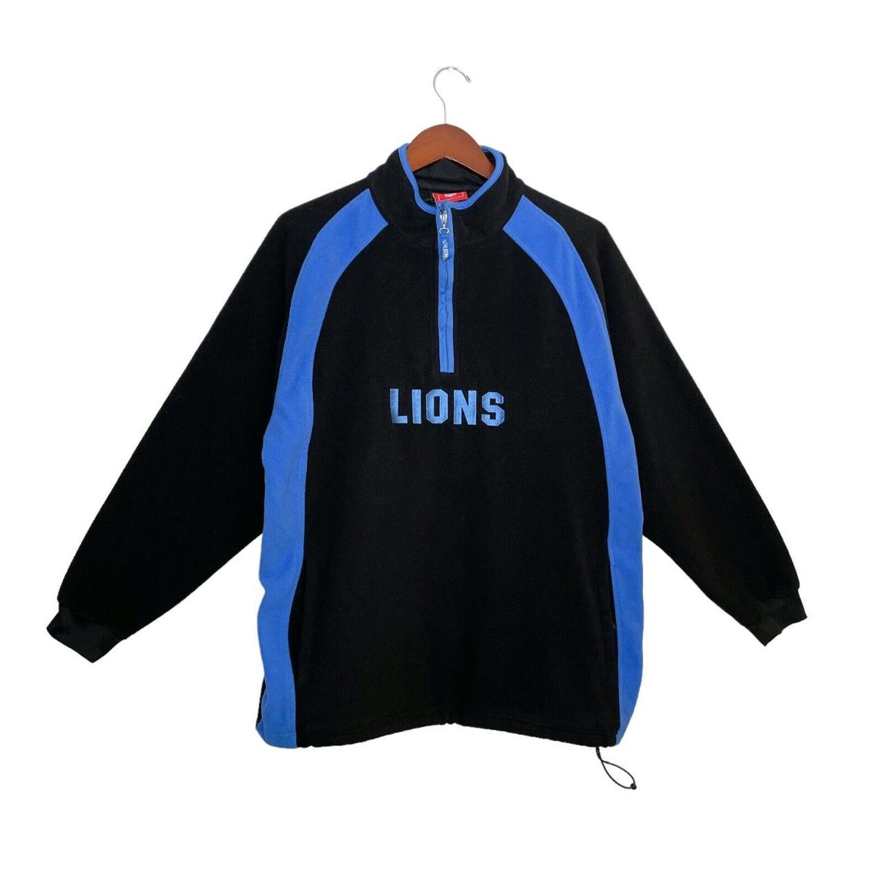 Vintage 90's Detroit Lions Fleece sweatshirt All - Depop