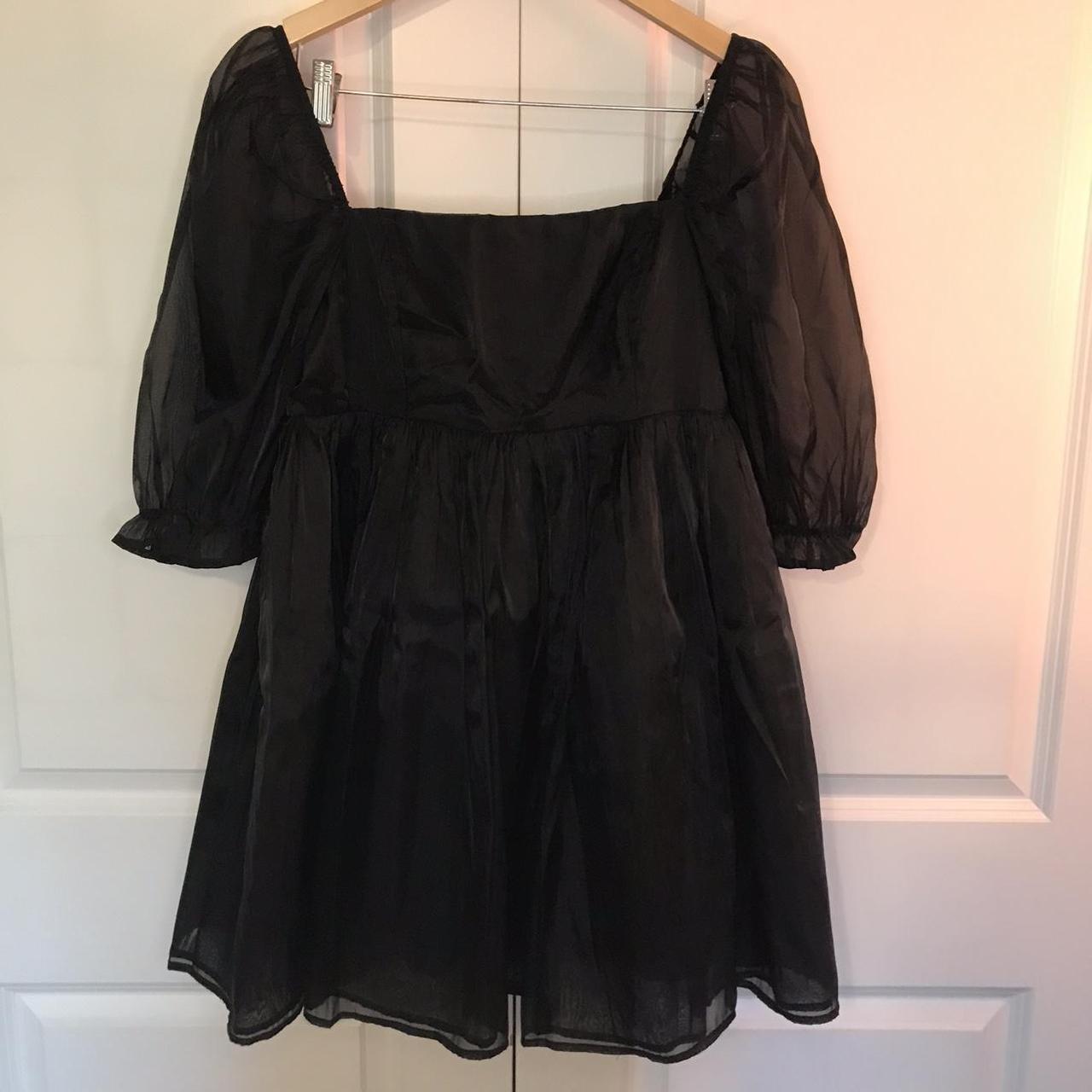 Black tulle babydoll dress, new with tags Labeled... - Depop