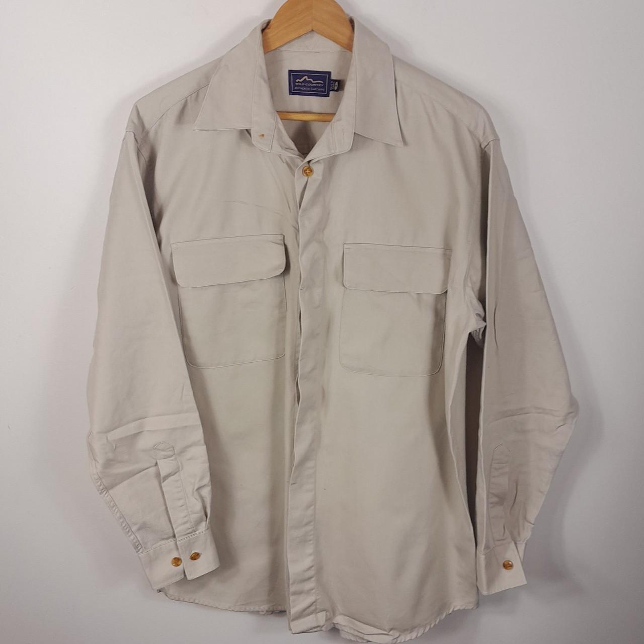 Wild Country beige outdoor cargo shirt Thick... - Depop