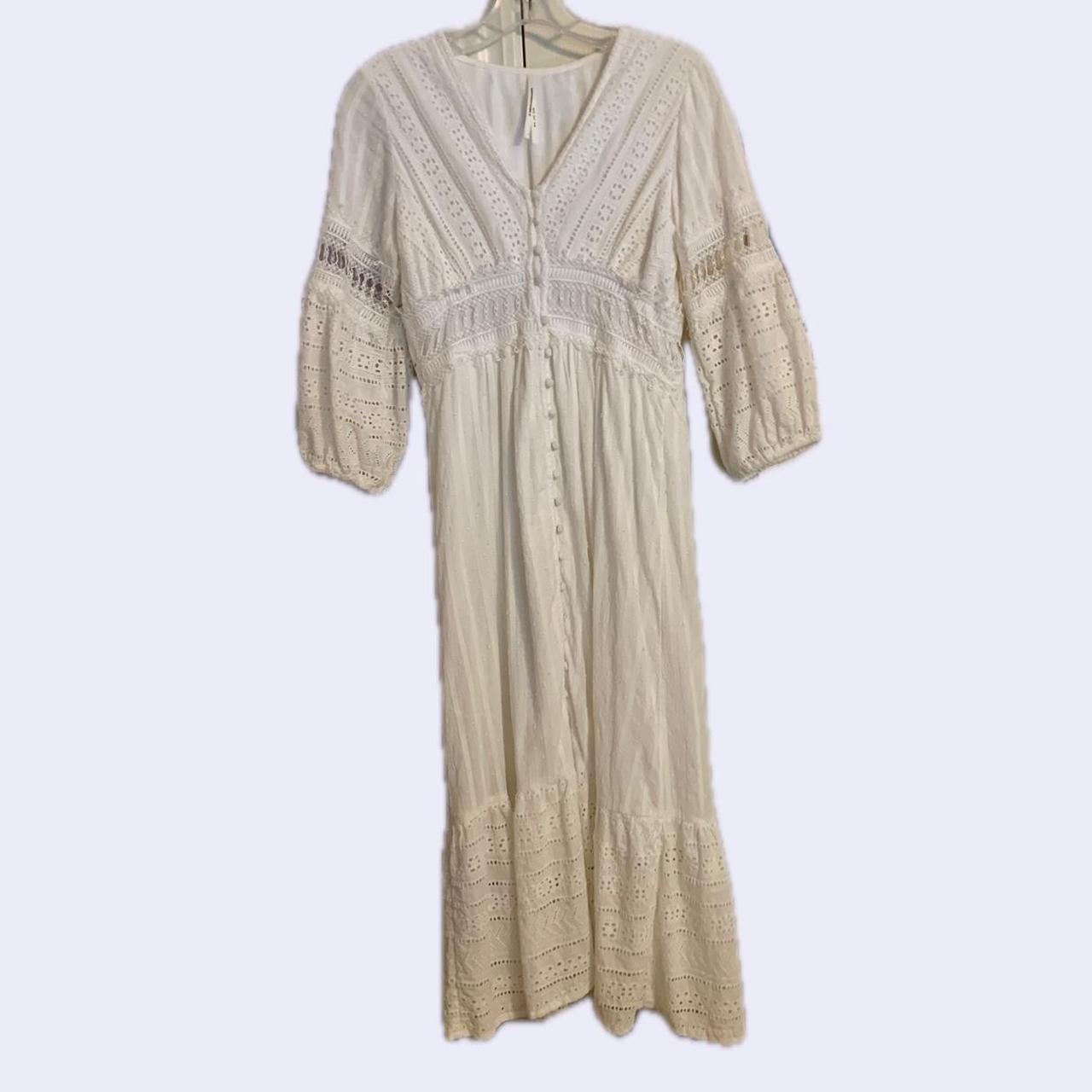 Ethereal white prairie dress from Anthropologie. So