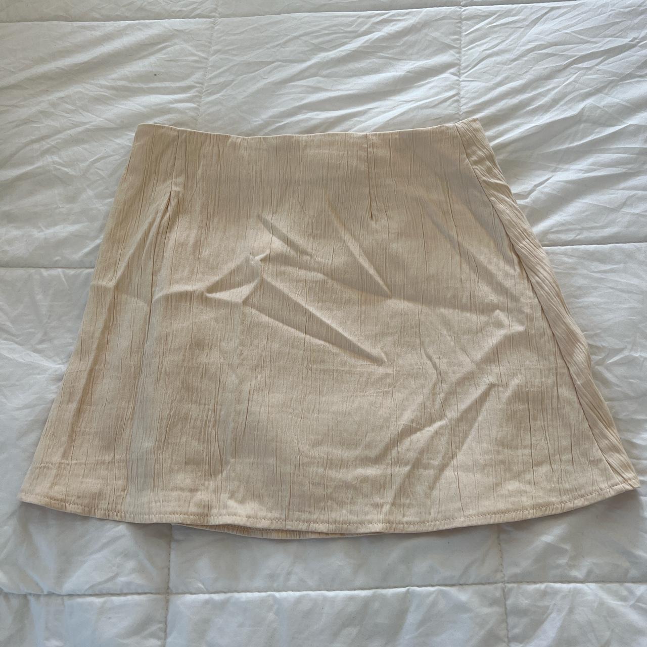 ZARA tan open tie skirt size small fairly new Depop