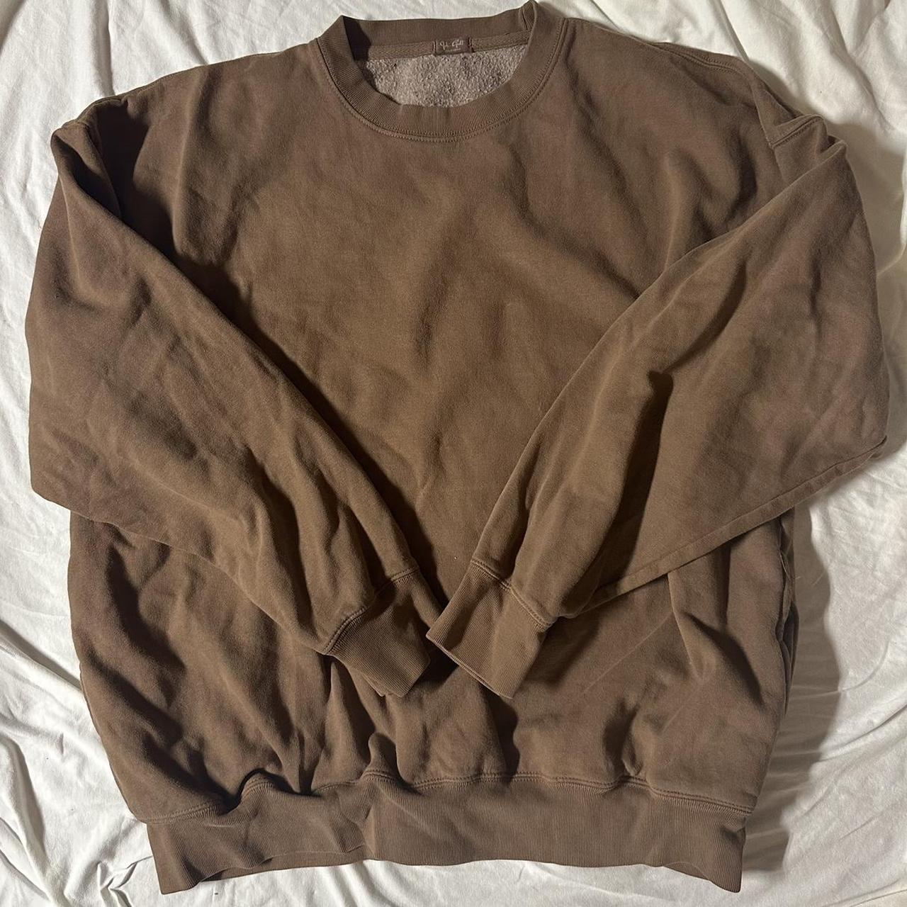 Brandy Melville brown oversized crewneck 🤎 Depop