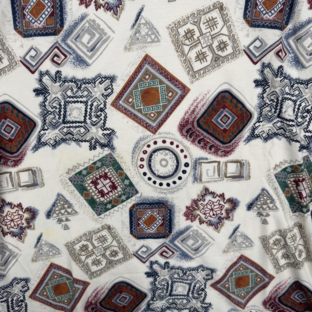 Chaps Men's Polo shirt - Cream/Blue - M – Vintage… - image 5