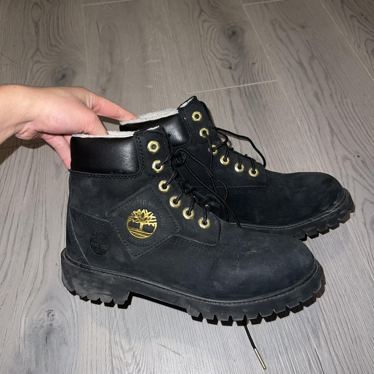 Black and Gold Timberland Boots