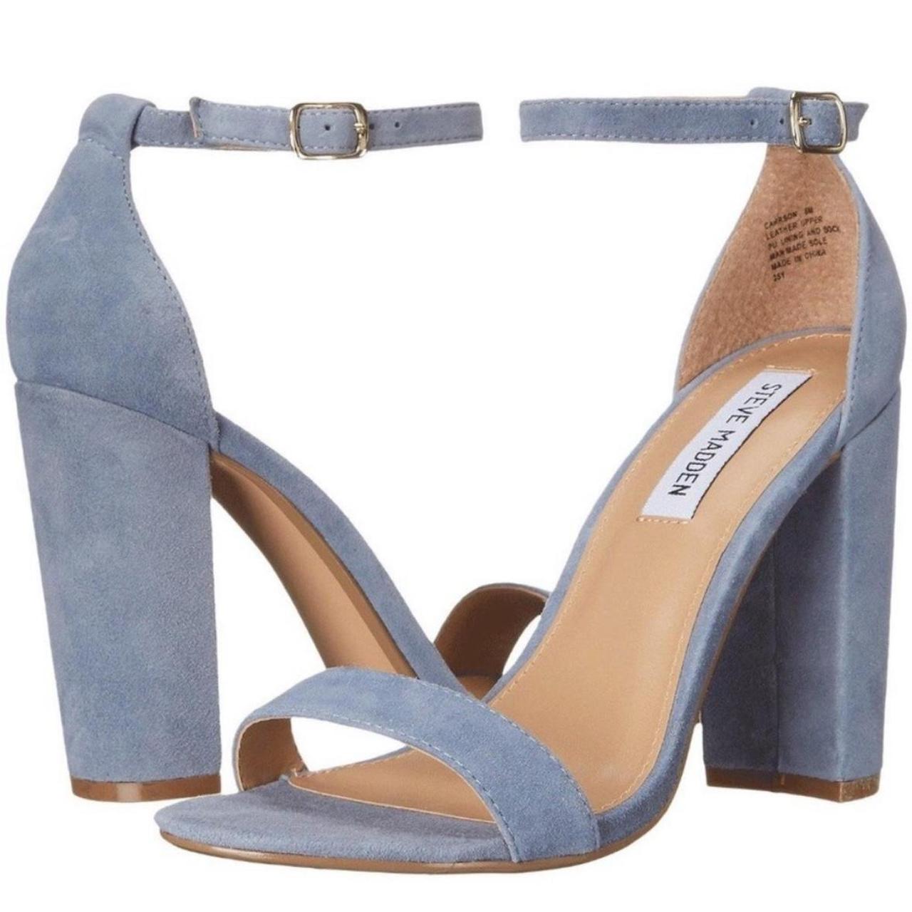 Steve Madden blue suede block heel sandals with