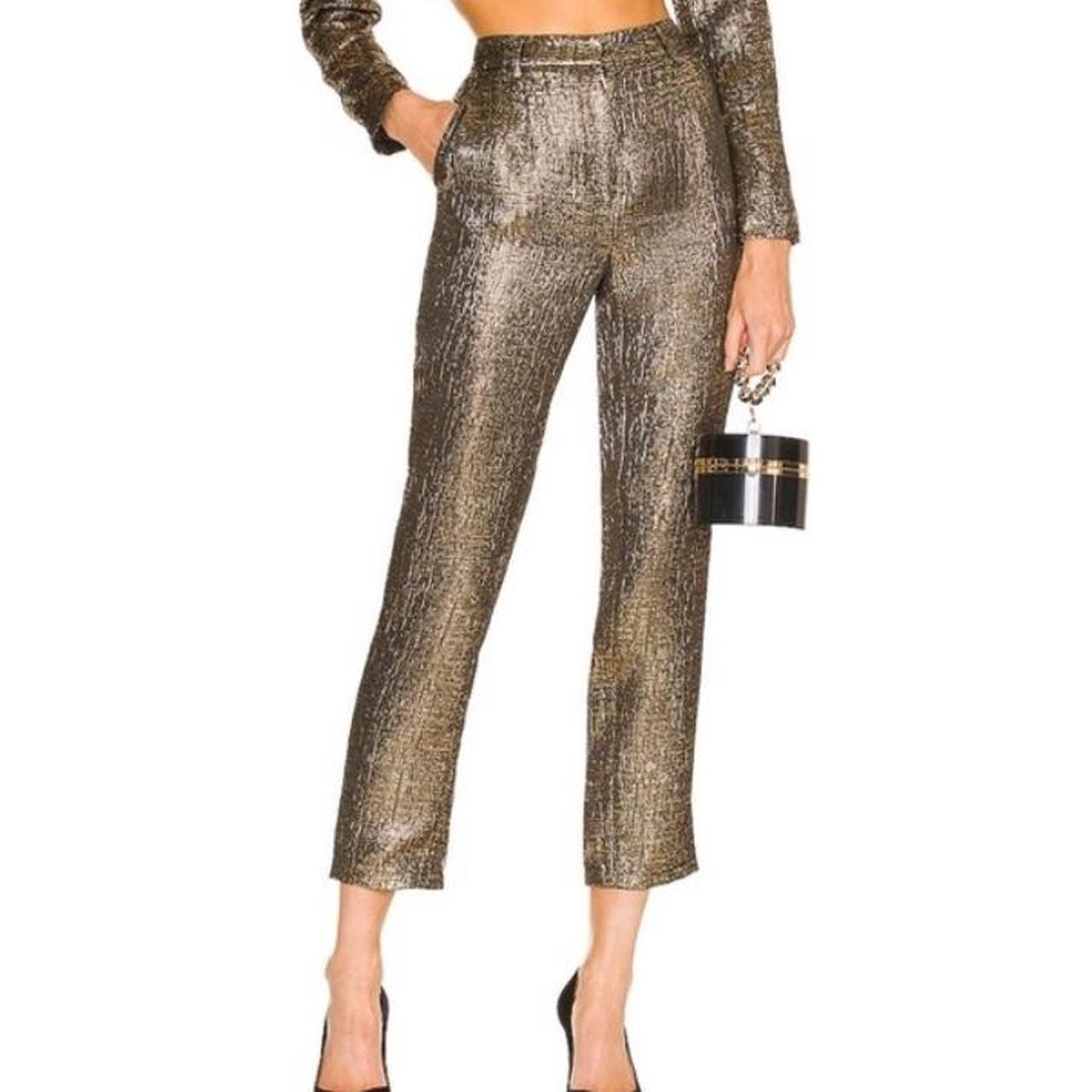 Metallic gold pants womens best sale