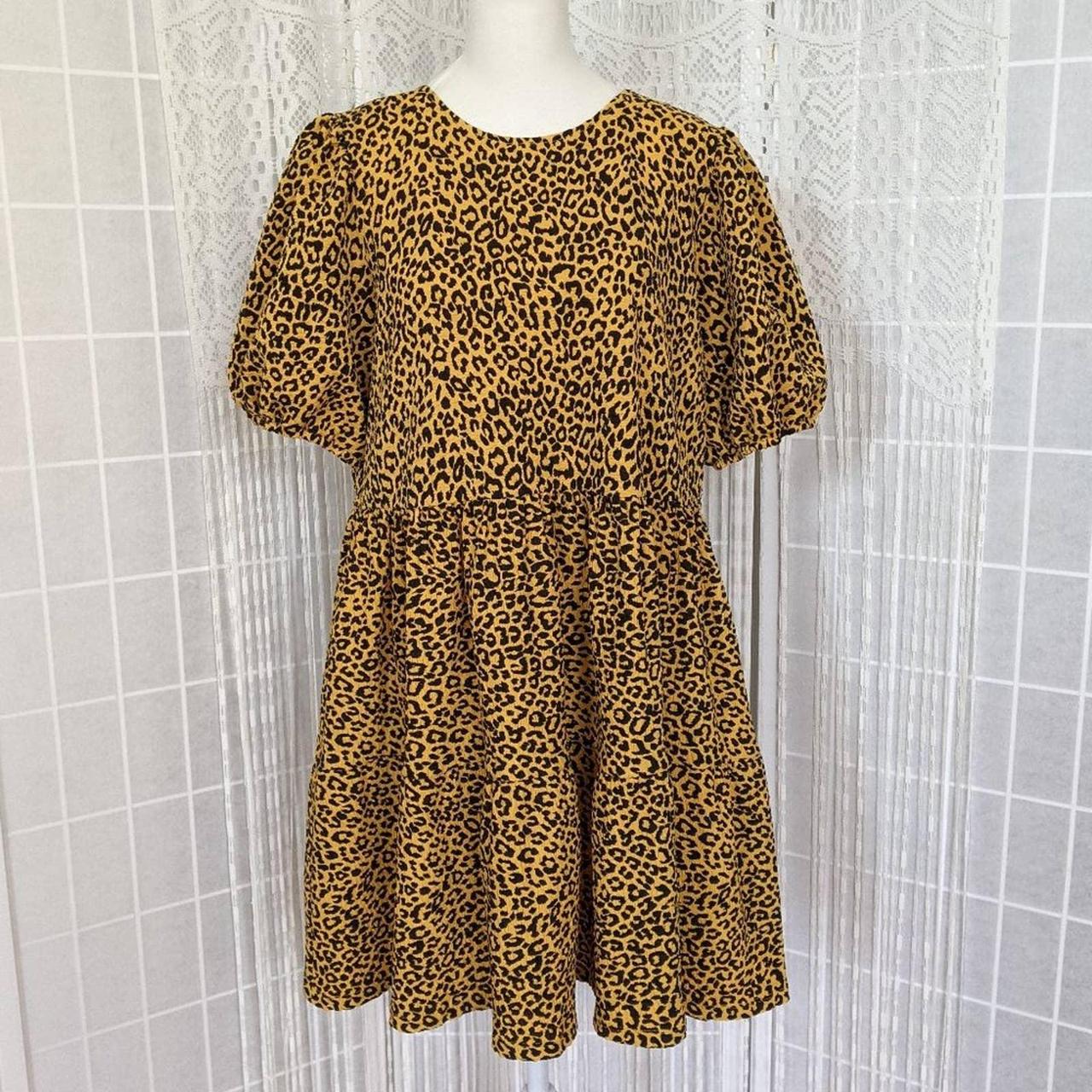 Asos yellow leopard print hot sale dress