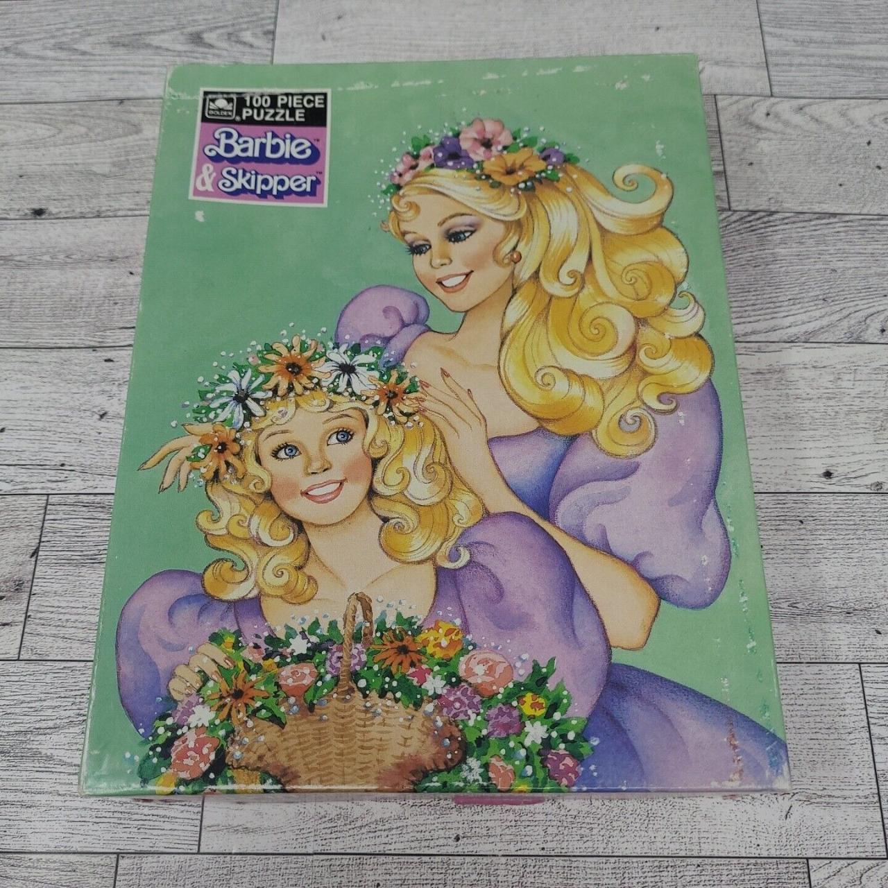 Vintage 1988 Barbie & Skipper Jigsaw Puzzle Golden - Depop