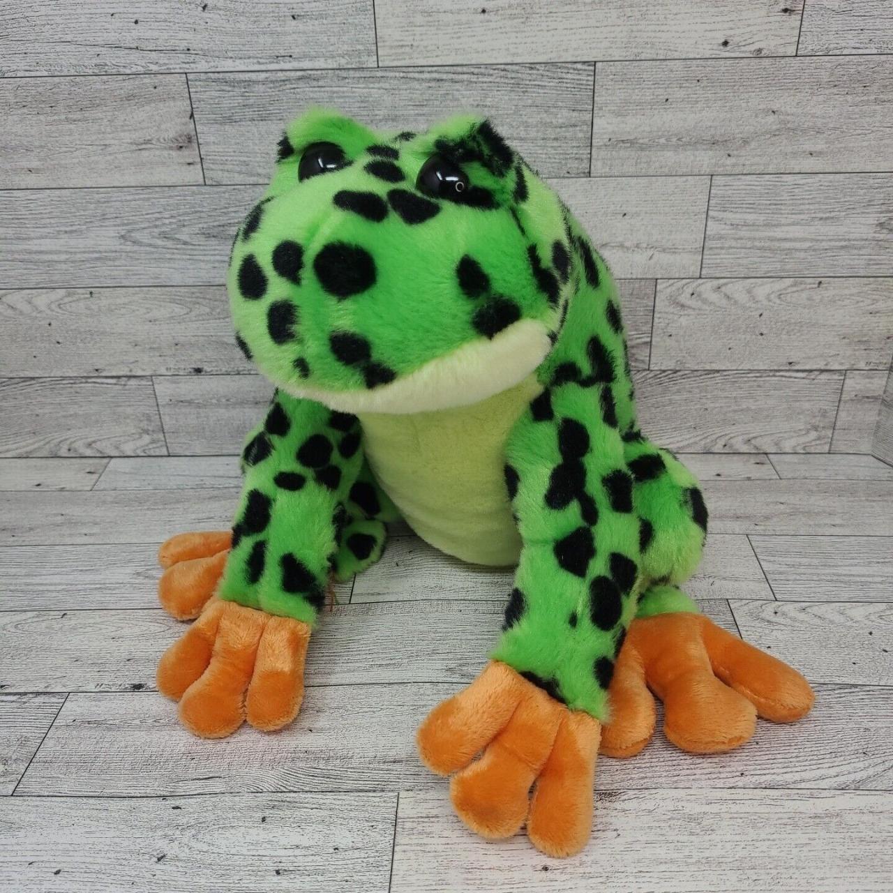 Destination Nation Plush Frog Spotted Green Stuffed - Depop