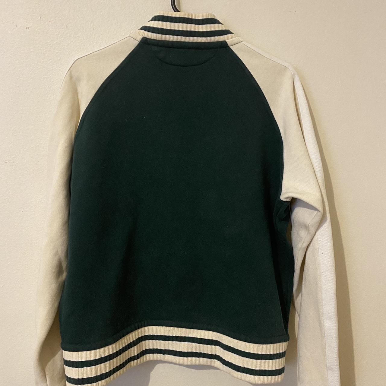 Lacoste Varsity Bomber. Green/Cream/White. This... - Depop