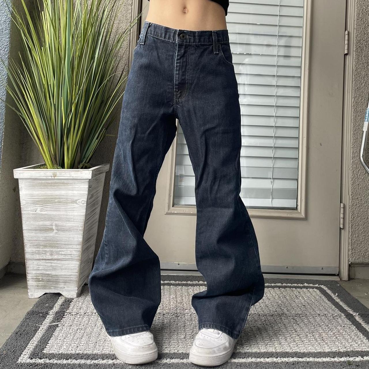 Vintage Anchor Blue Bootcut Women's Grey Cargo Flare - Depop