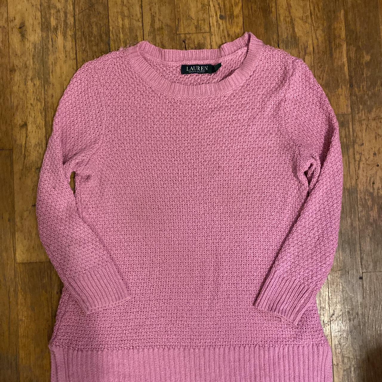 RALPH LAUREN pink knit elbow sleeve top Dm me with... - Depop