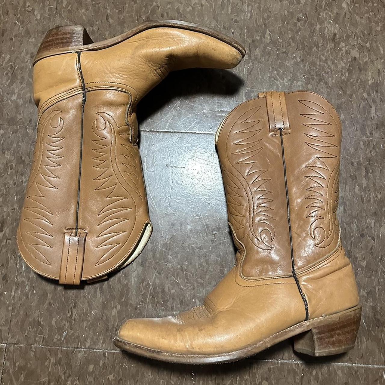 70s dexter leather cowboy boots -amazing condition... - Depop