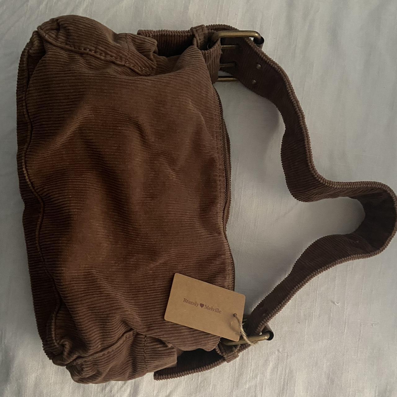 brandy melville brown corduroy purse with one zip... - Depop