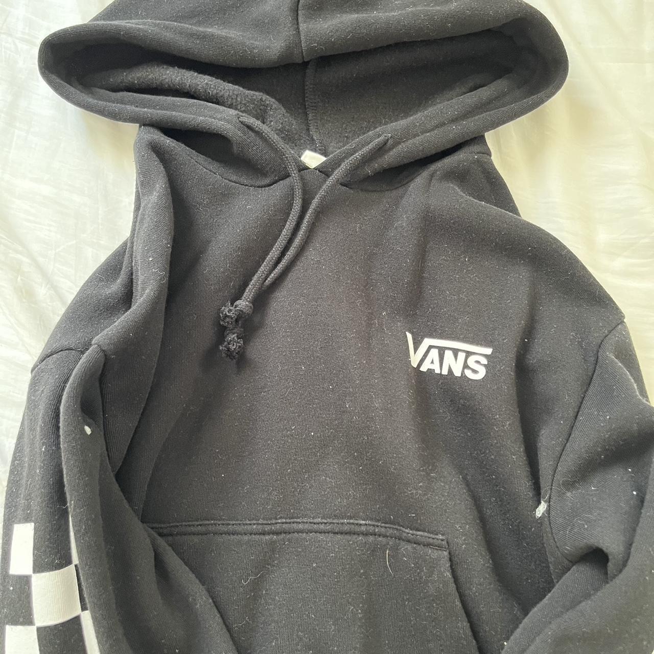 Vans black and white clearance checkered hoodie