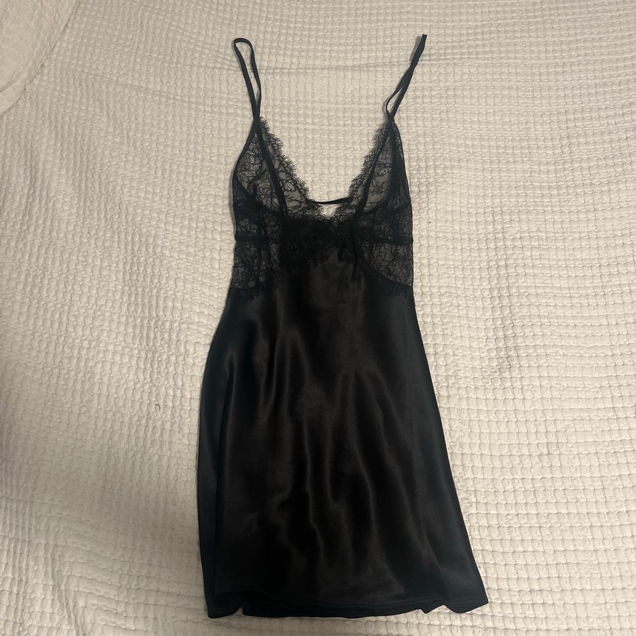 Victoria Secret Black Lace Slip Dress Size Large - Depop