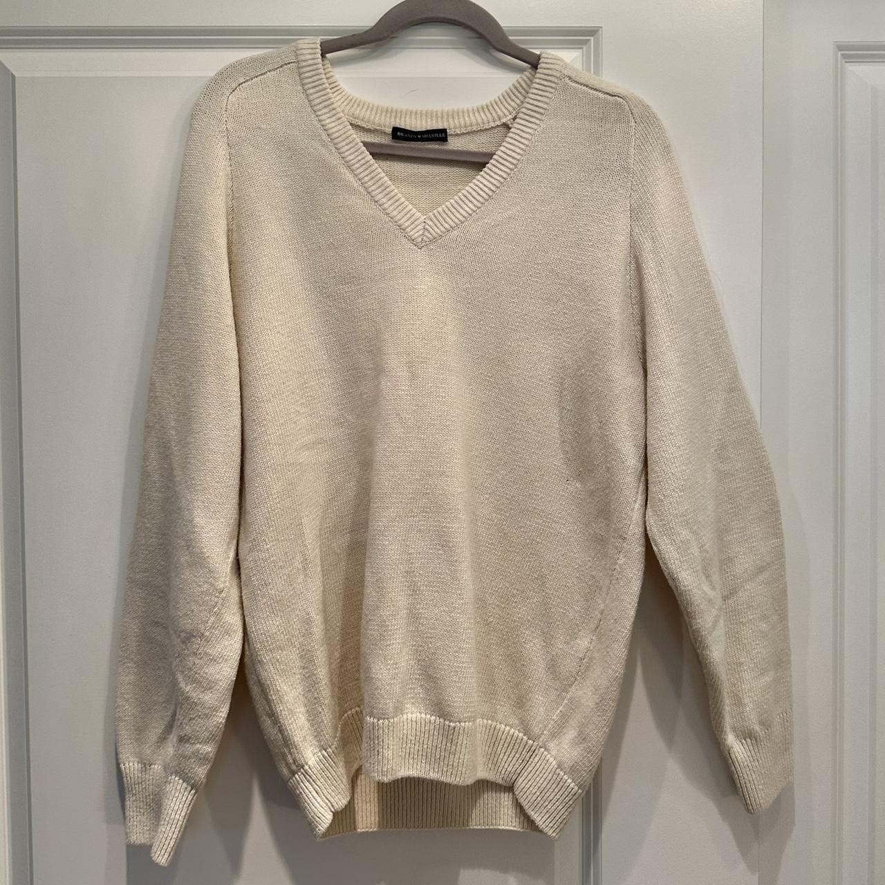 brandy melville cream nikki sweater, worn twice,... - Depop