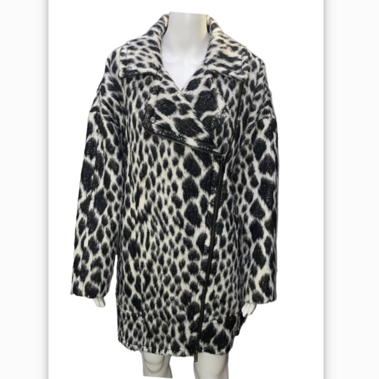 Banana fashion republic black white leopard print coat