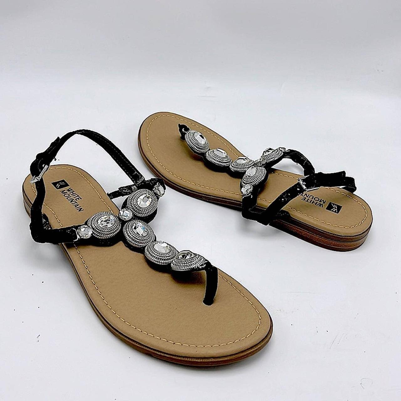 White mountain hot sale jeweled thong sandals