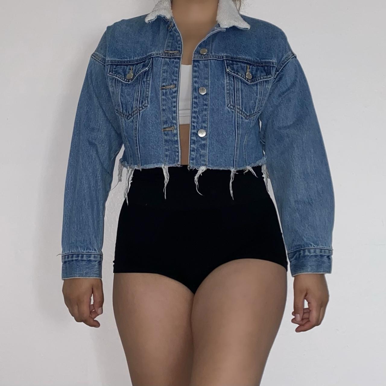 Forever 21 Women's Festival Jacket Blue S – dark denim cropped
