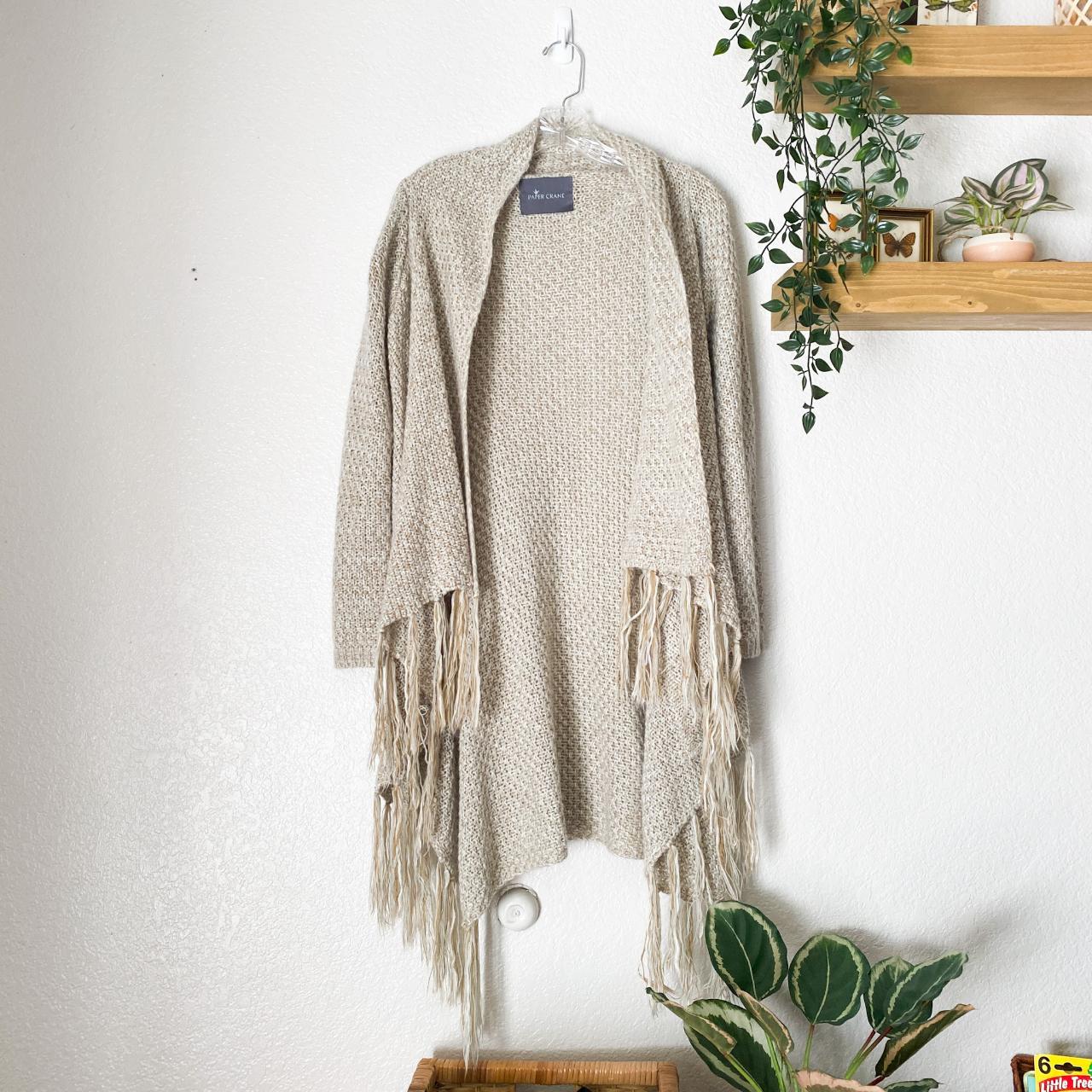 PAPER CRANE Boho Fringe Knit Cardigan No size tag