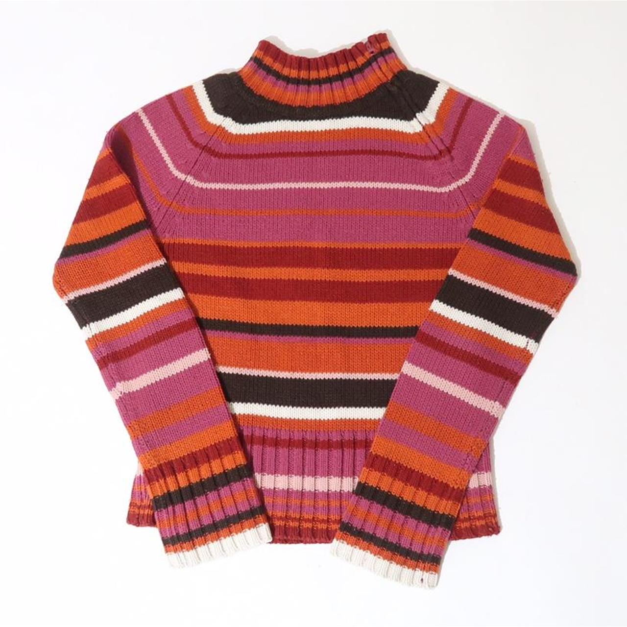 Women's Pink and Red Jumper Depop