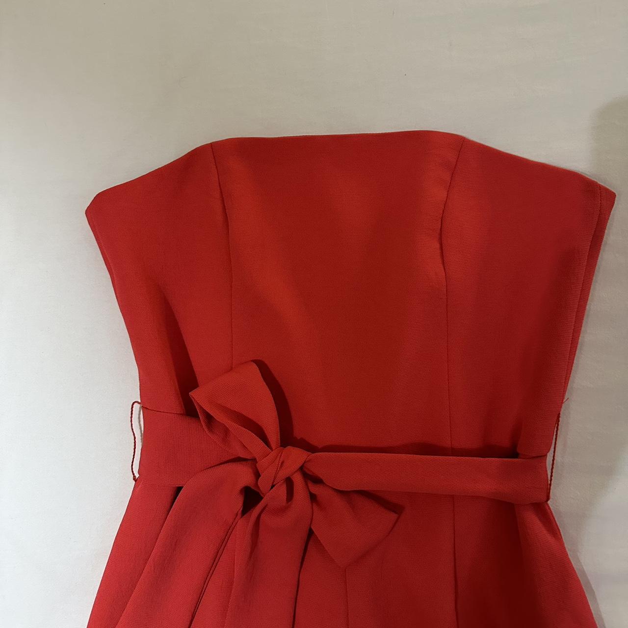 Kookai Red Strapless Jumpsuit With Tie Option Depop