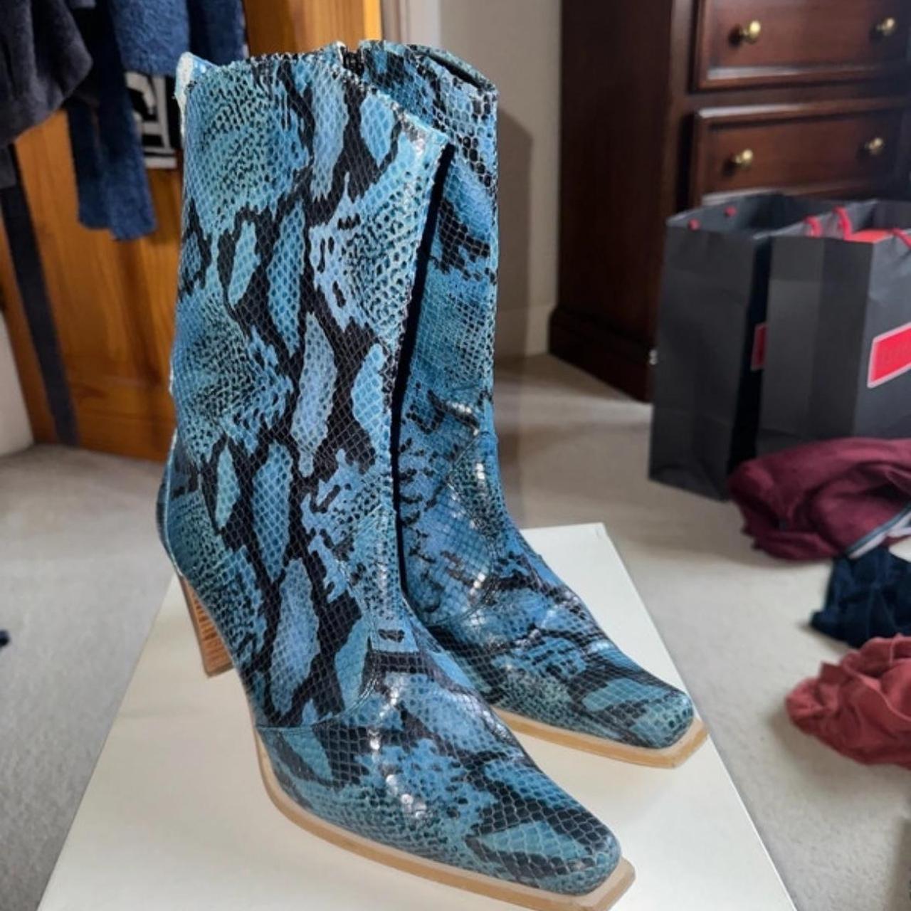 Snake Skin Boots Faux Nine West Size 40. Depop