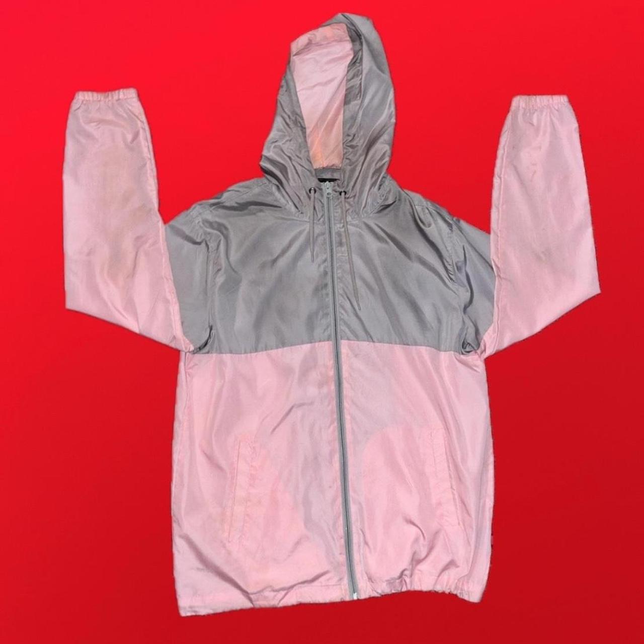 Pink grey and white windbreaker hotsell