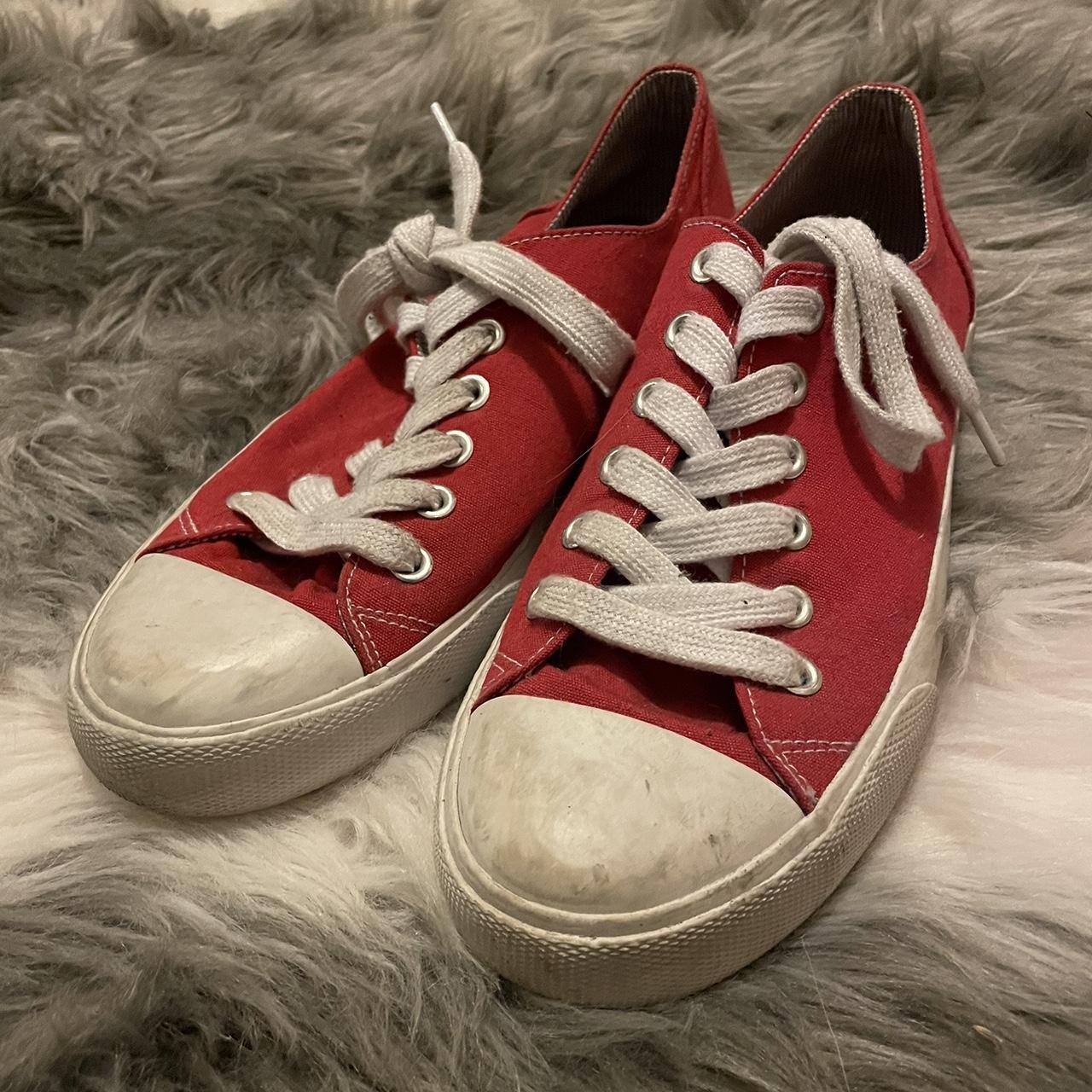 Red tennis shoes. Size 8 women’s. #chucks #converse... - Depop