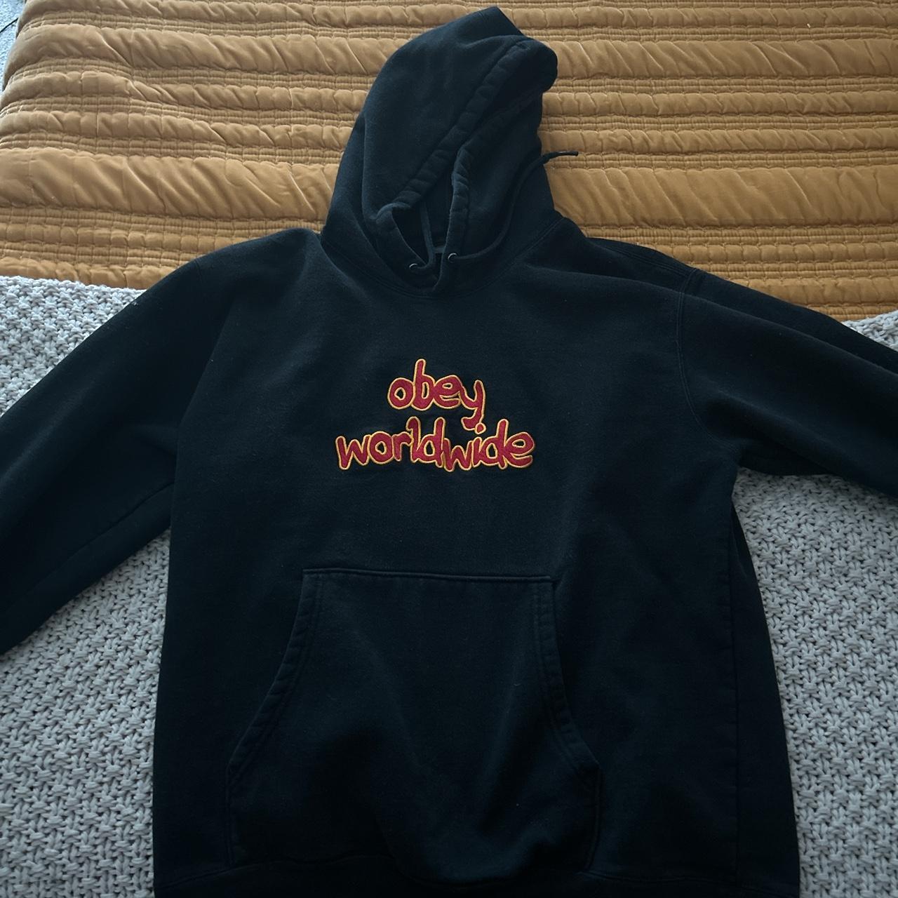 Obey hoodie! The size is a large I’m assuming in... - Depop