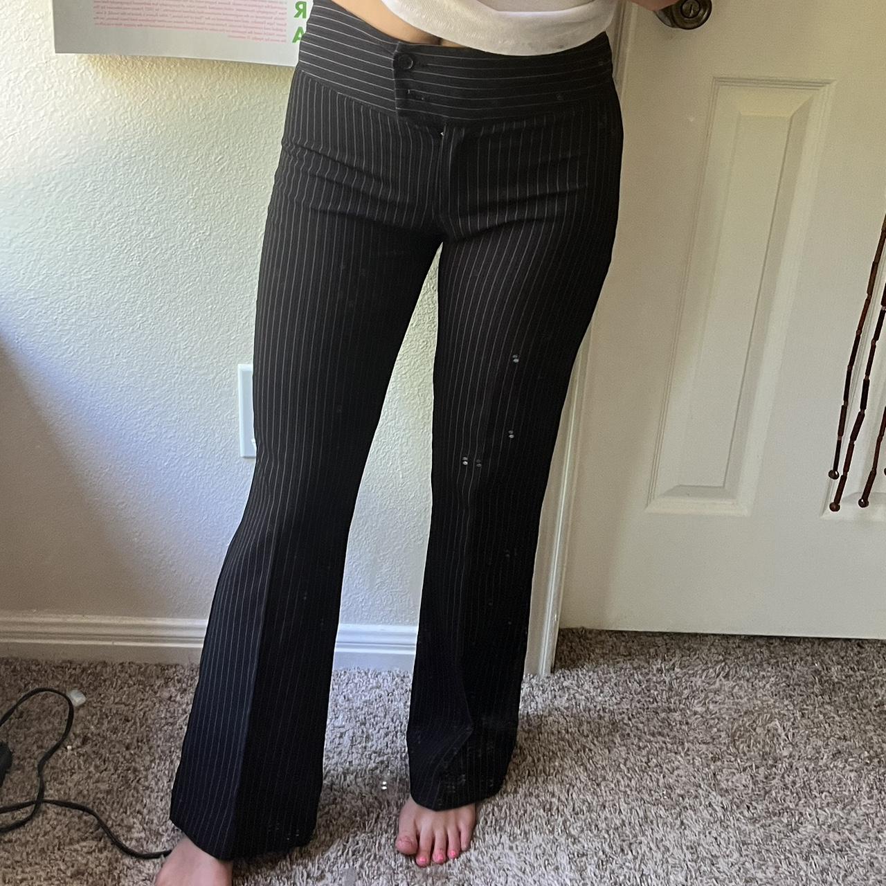 Low Rise Pinstripe Trousers