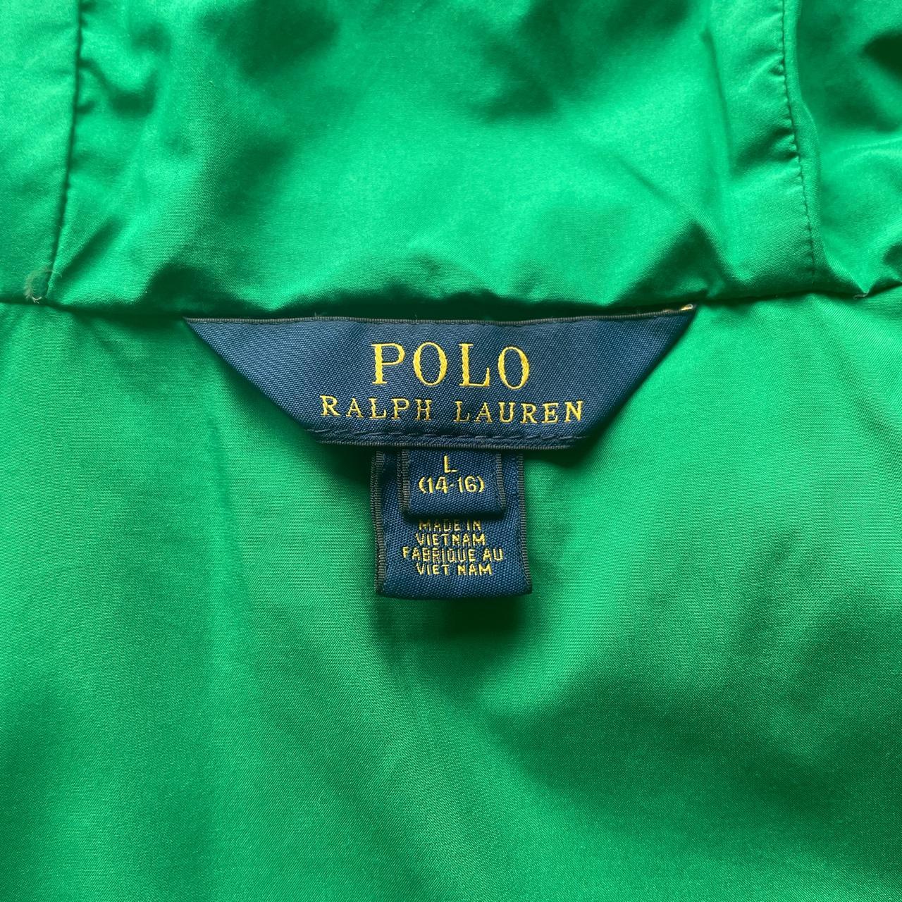 Ralph Lauren puffer coat navy with green lining Kids... - Depop