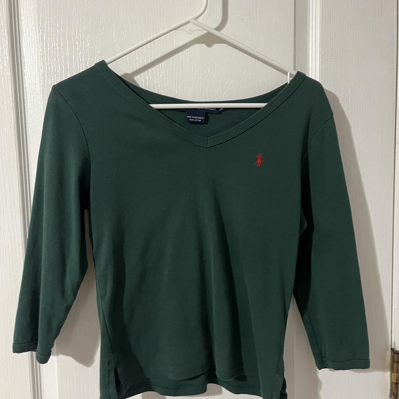 Ralph Lauren Women's Green T-shirt | Depop