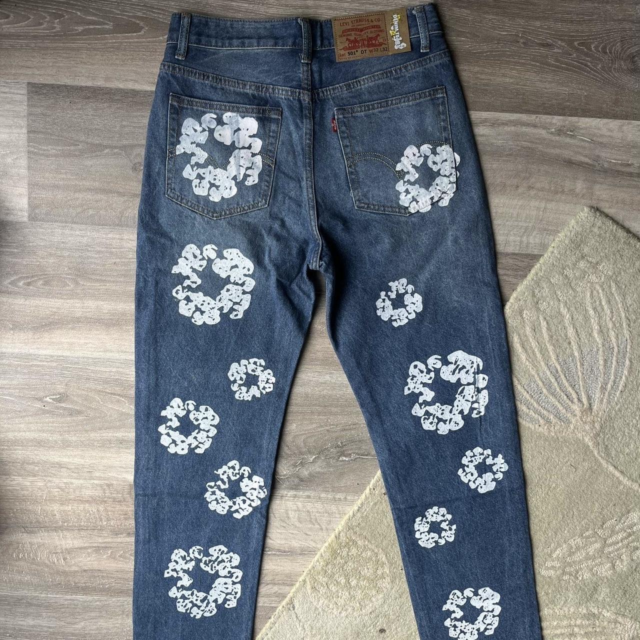 Denim tears x Levi's cotton wreath jeans🌸👖 Size... - Depop