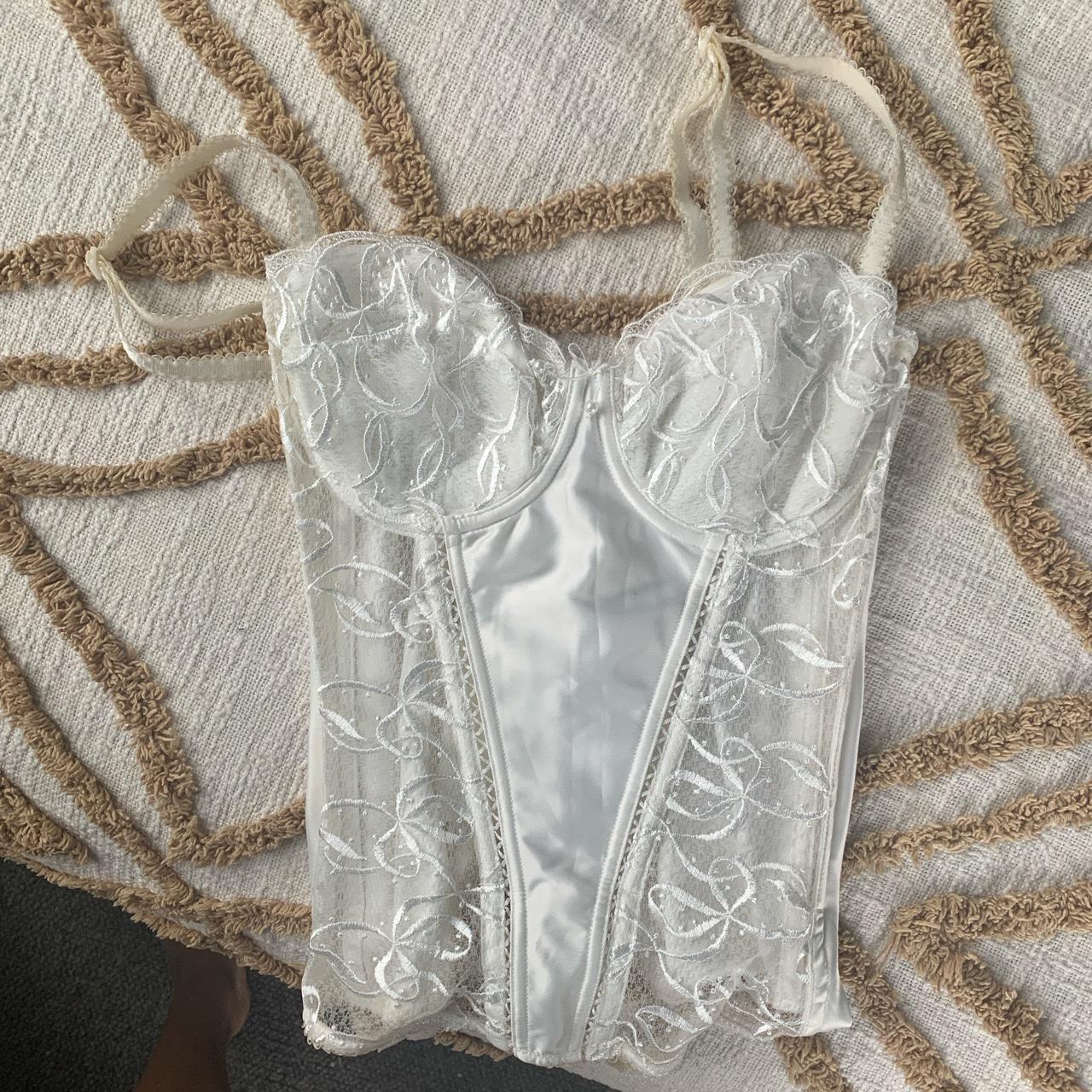 White corset! Cutest lingerie white corset. In built... - Depop