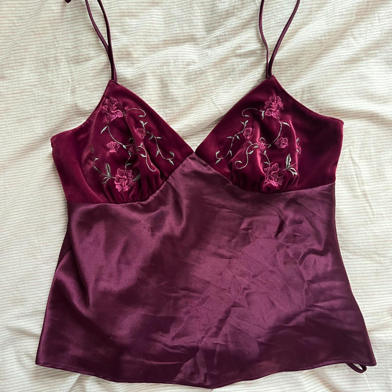 Secret Treasures Women's Burgundy and Pink Vest | Depop