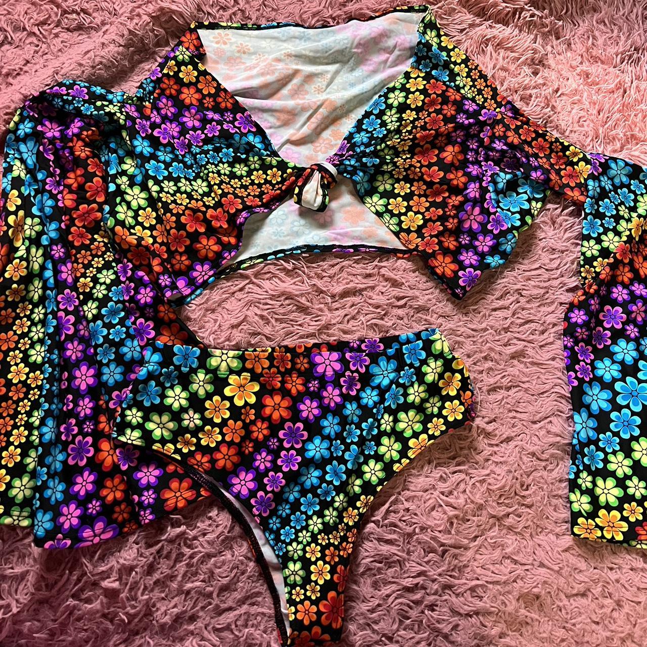 Colourful Festival rainbow sequin bra 🌈🌈🌈 Bought - Depop