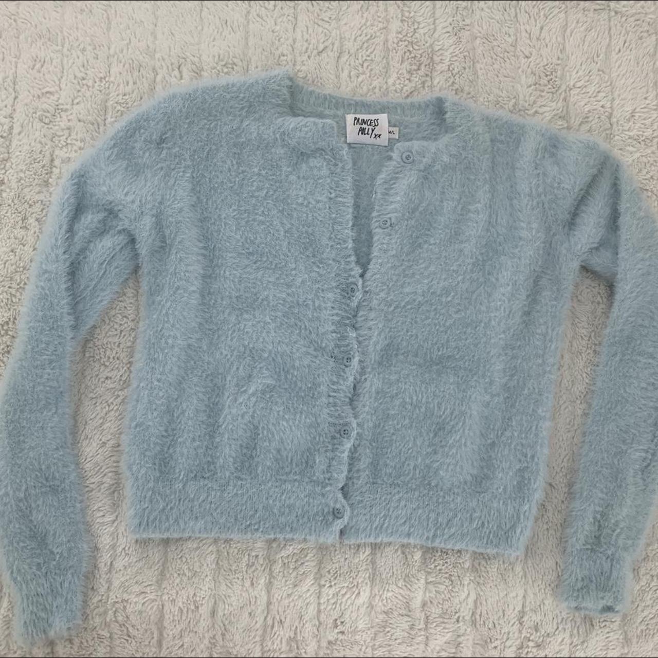 Princess Polly Women's Blue Cardigan | Depop