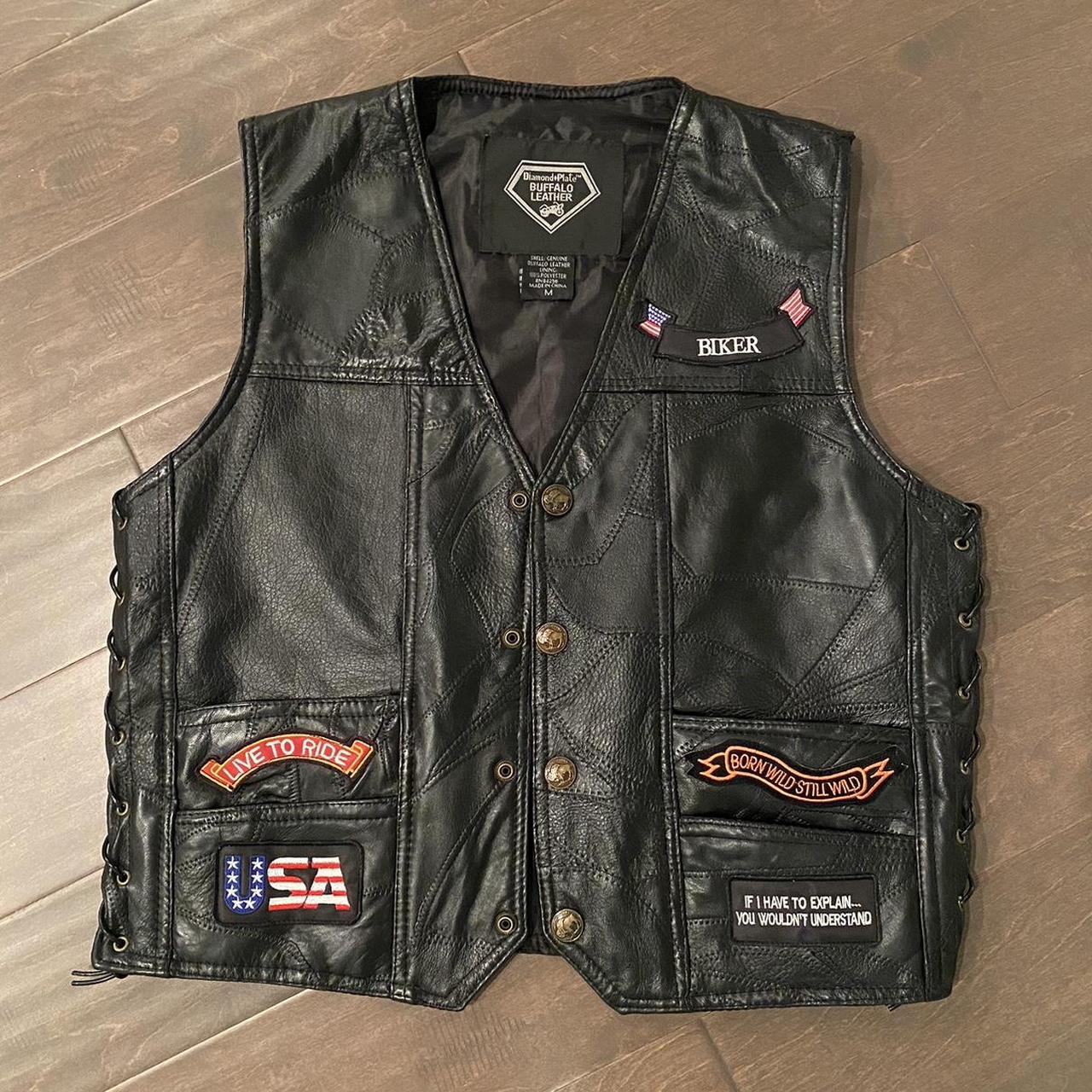 Leather Biker Vest size medium #Biker #Motorcycle... - Depop