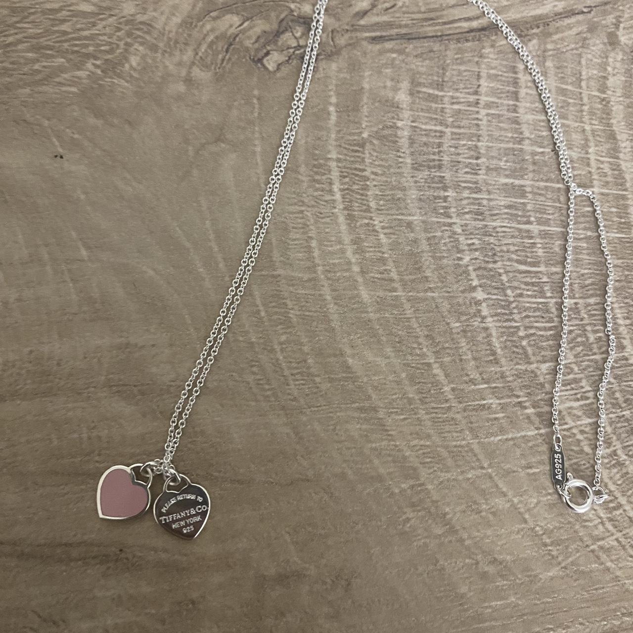 Tiffany and co double heart necklace pink Clearance