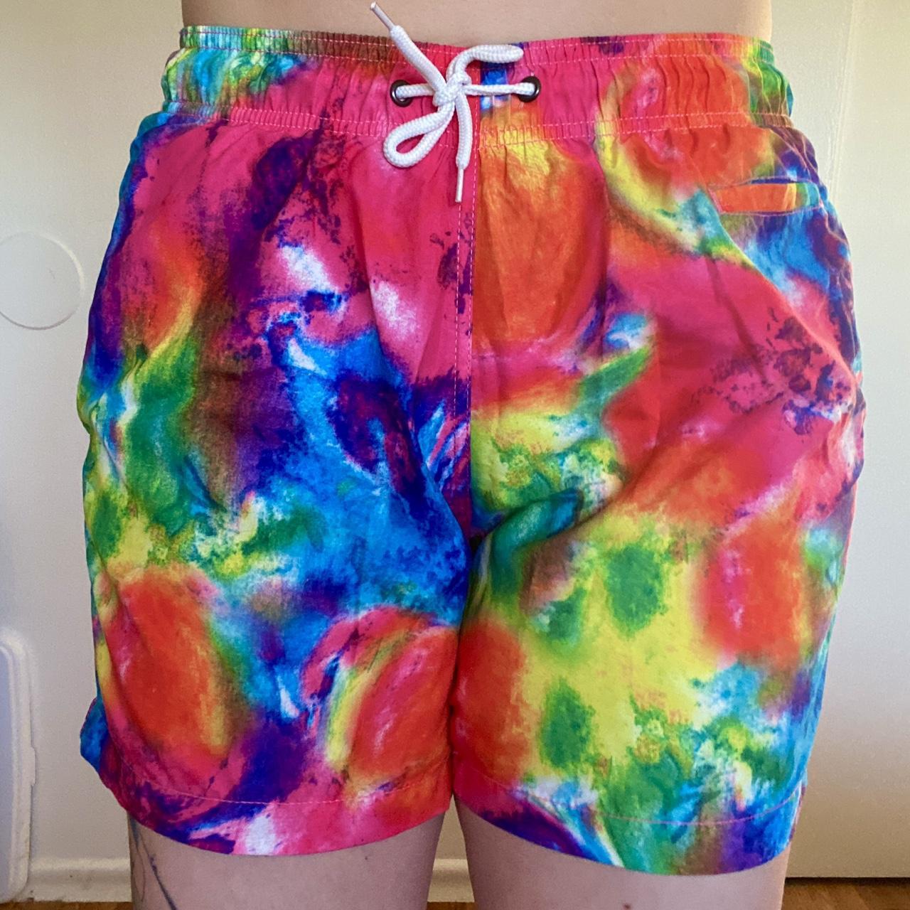 Forever 21 Mens Swim Shorts Bright tie dye swim - Depop