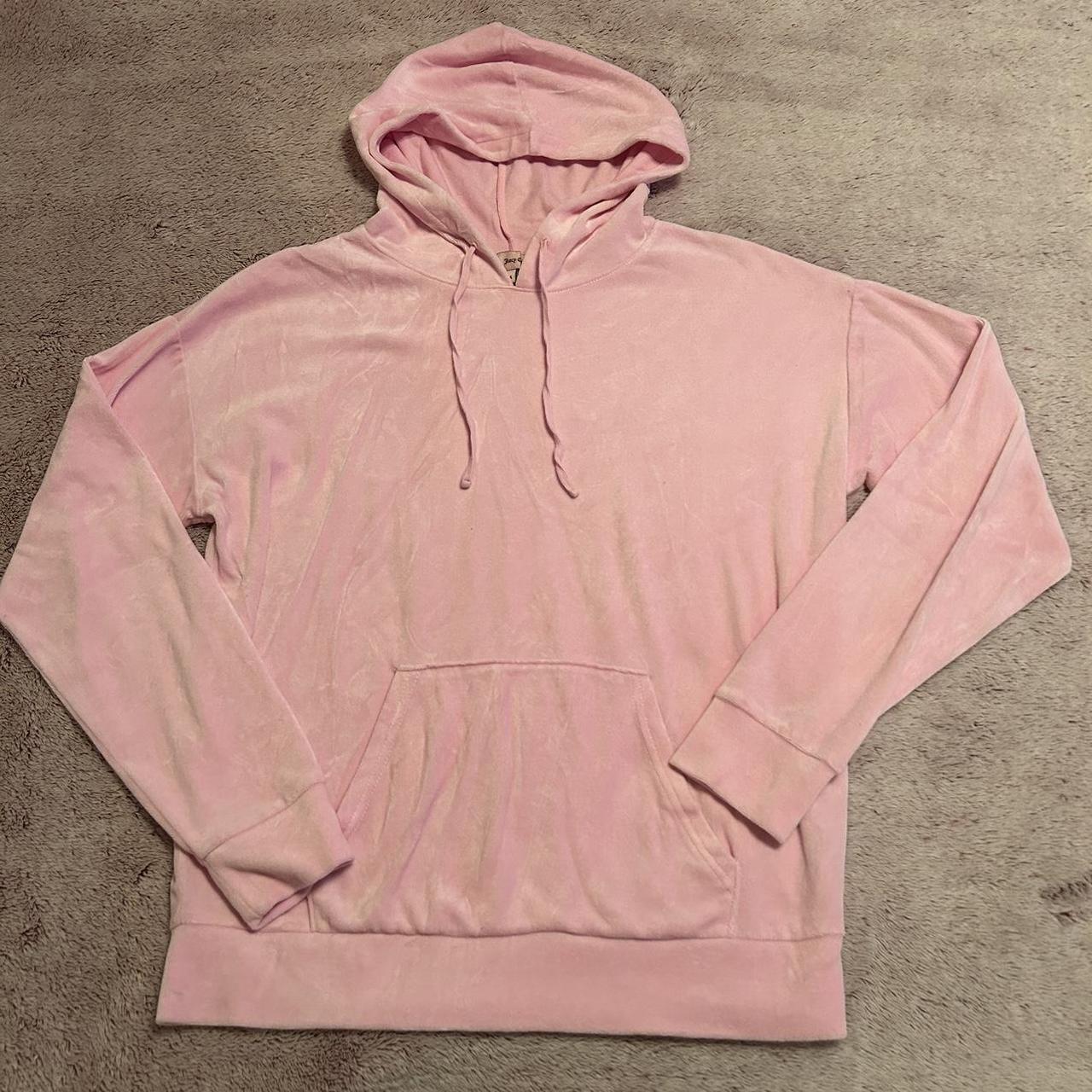 Juicy Couture Velour Hoodie Pastel Pink Pullover - Depop